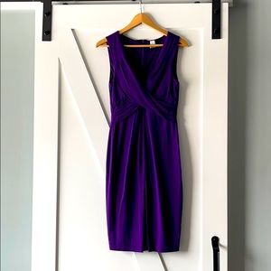 Cache Purple Knee Length Dress - Size 8